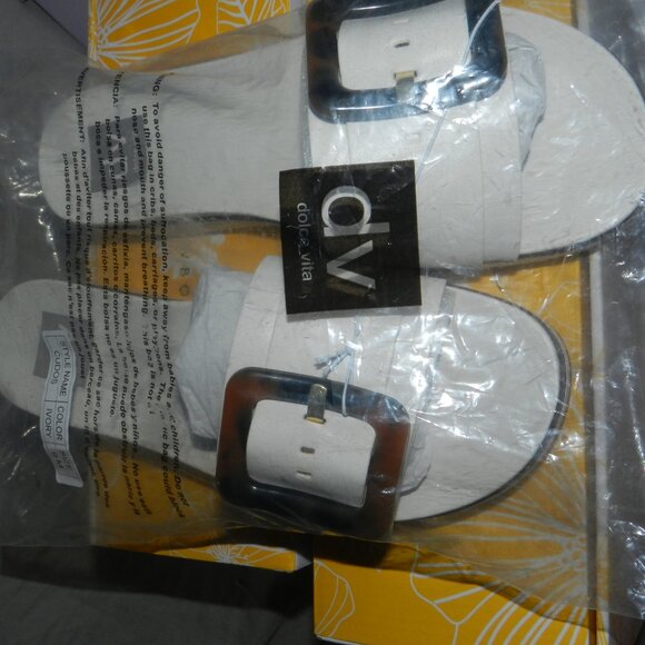 DV DOLCE VITA WOMEN'S CASTOR TORTOISE SHELL BUCKLE SANDALS IVORY🆕FAST😮‍💨⚡🚚 - Picture 14 of 15